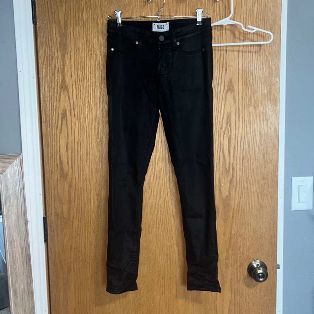 Black fog luxe coating PAIGE jeans, ankle cut